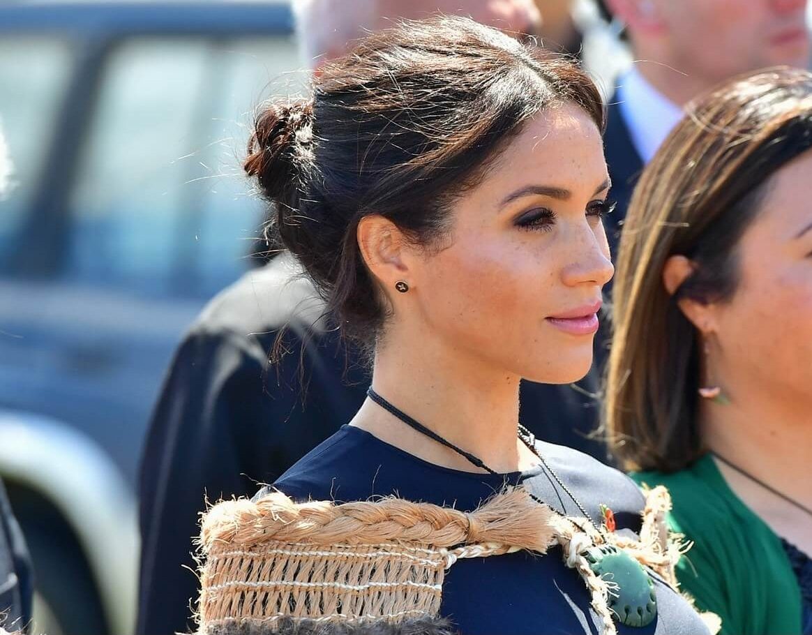 Meghan Markle attends a powhiri and luncheon at Te Papaiouru Marae in Rotorua, New Zealand