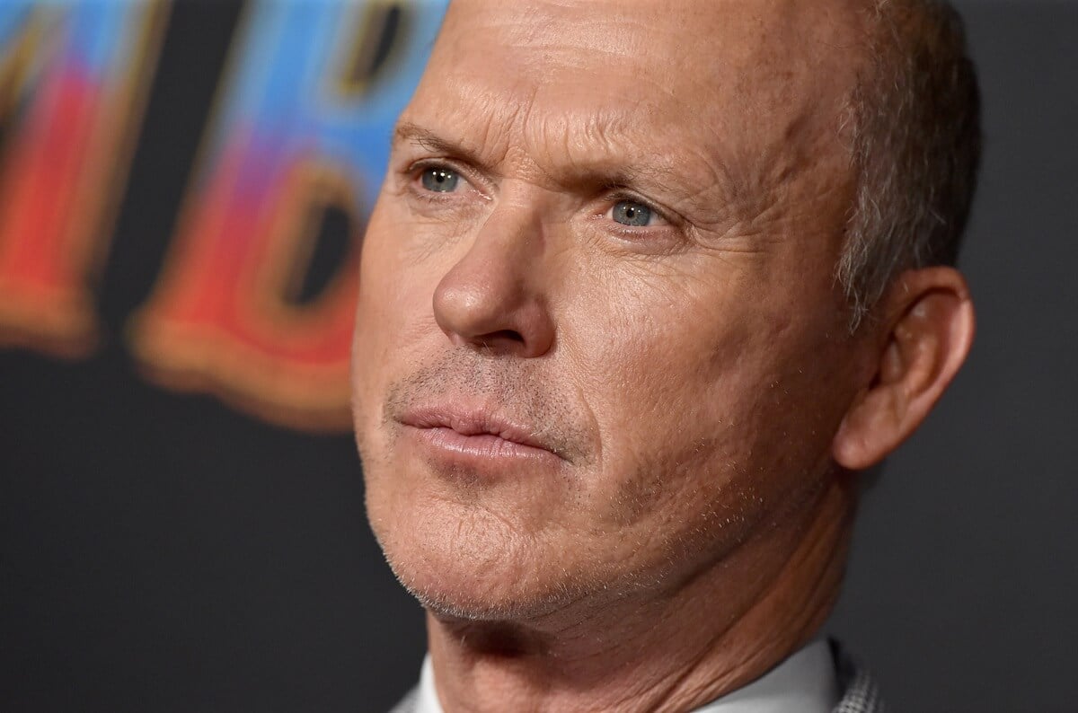 Michael Keaton posing at the premiere of 'Dumbo'.