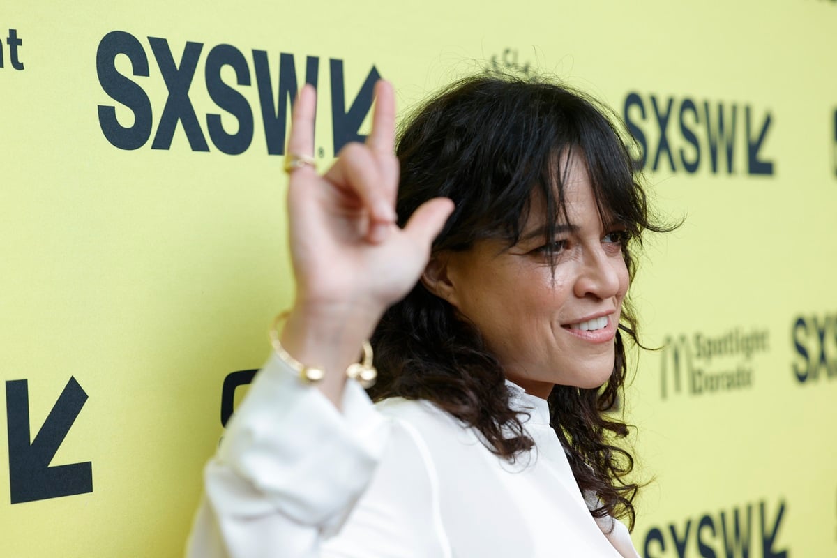 Michelle Rodriguez posing at the 2023 SXSW Conference.