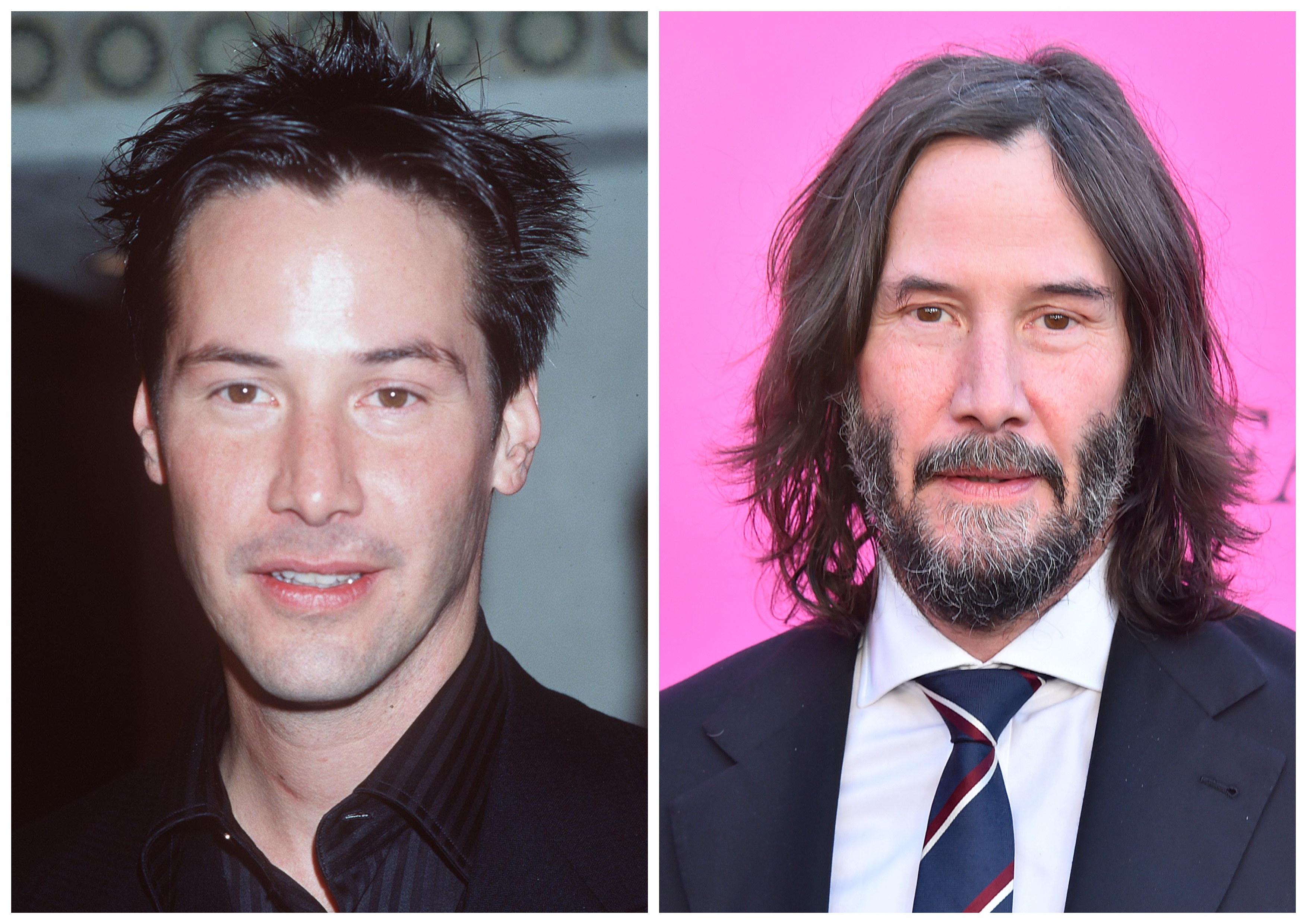 'The Matrix' cast member Keanu Reeves in 1999 and 2024