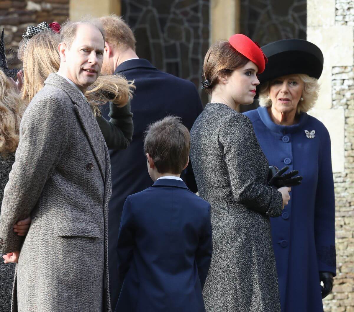 Prince Edward, Princess Eugenie, and Queen Camilla attend a Christmas Day church service at Sandringham