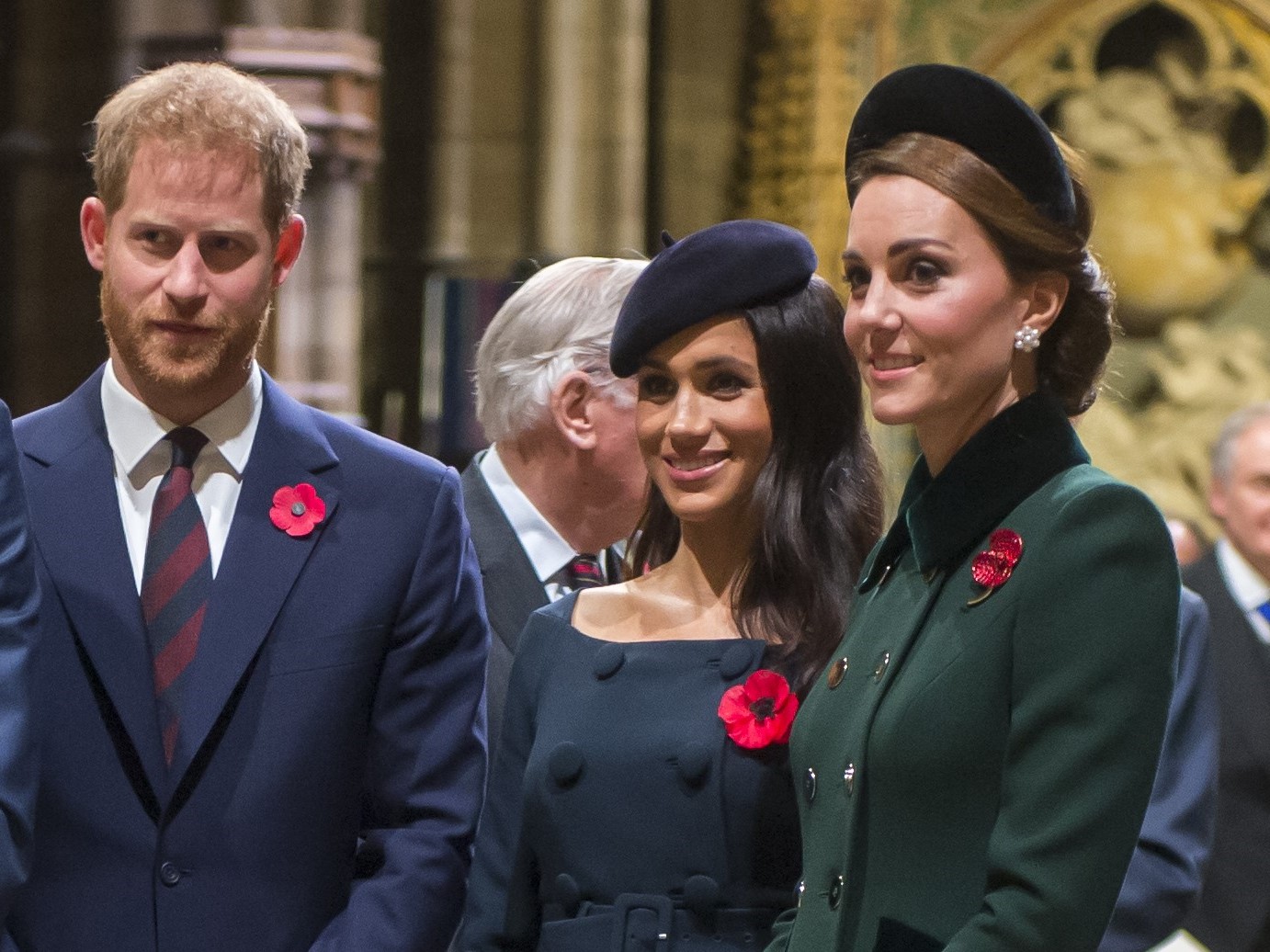 Prince Harry, Meghan Markle, and Kate Middleton attend a service marking the centenary of WW1 armistice at Westminster Abbey