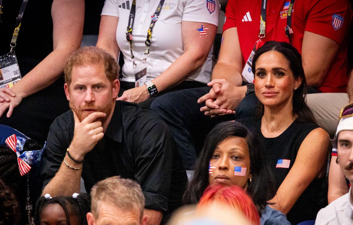 Prince Harry and Meghan Markle are seen at the wheelchair basketball final between the United States and France
