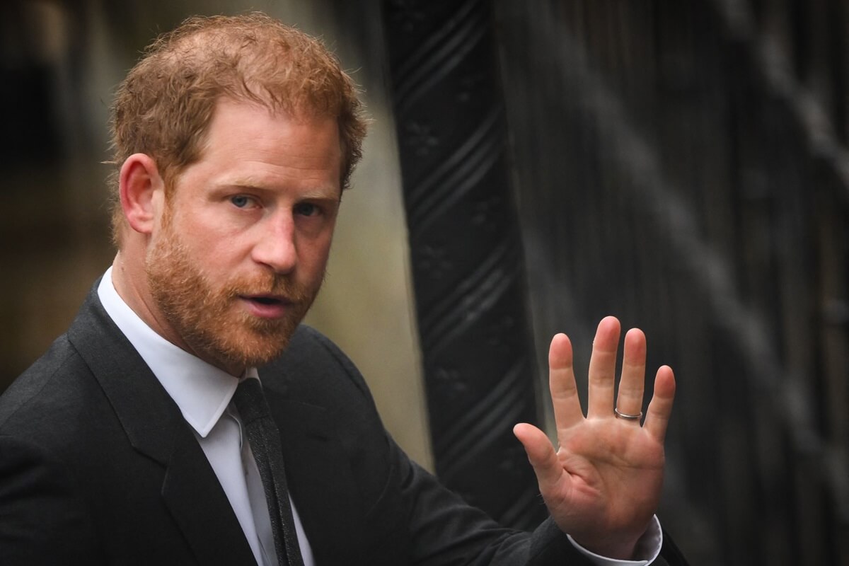 Prince Harry outside the Royal Courts of Justice, Britain's High Court, in central London