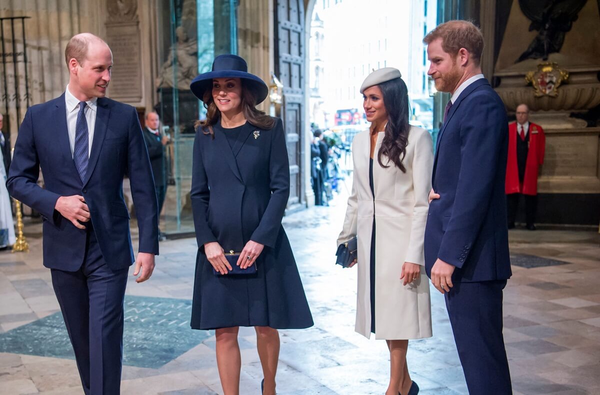 Prince William, Kate Middleton, Prince Harry, and Meghan Markle attend a Commonwealth Day Service at Westminster Abbey