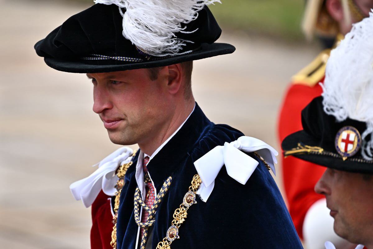 arrive to attend the Order of the Garter Service at St George's Chapel