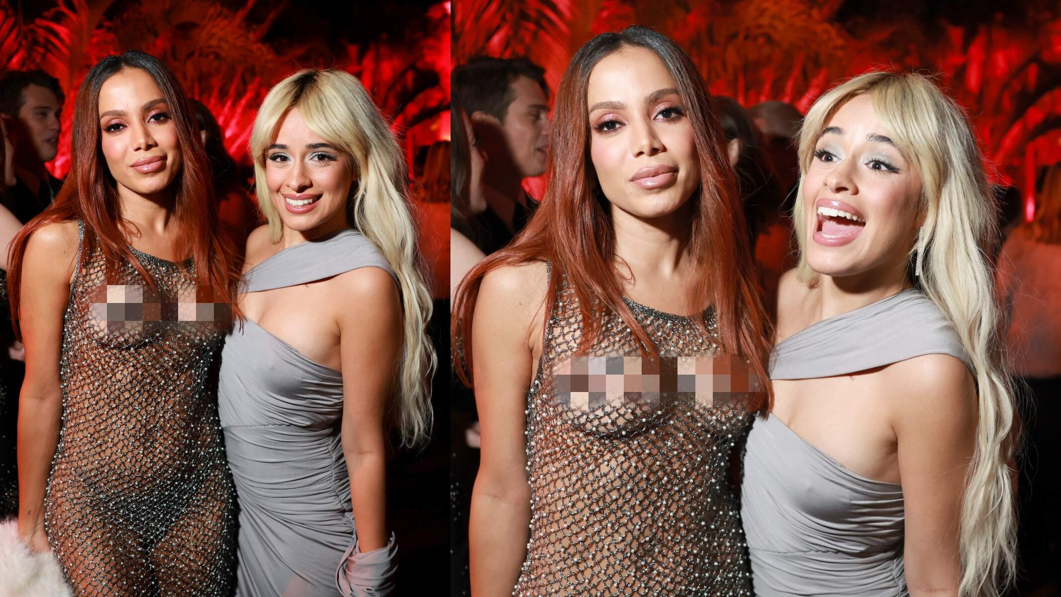 Brazilian singer Anitta and Camilla Cabello at the Vanity Fair Oscar Party
