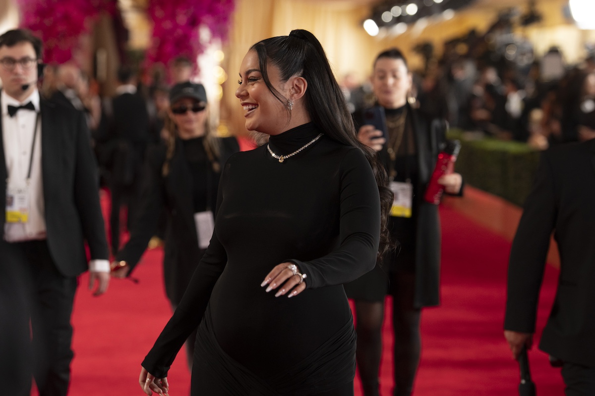 Vanessa Hudgens walking on the 2024 Oscars red carpet