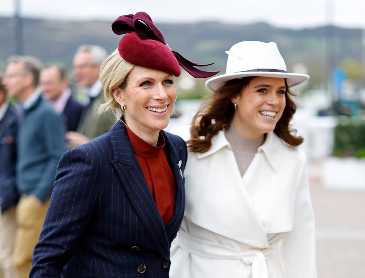 Zara Tindall and Princess Eugenie attend day 2 'Style Wednesday' of the Cheltenham Festival