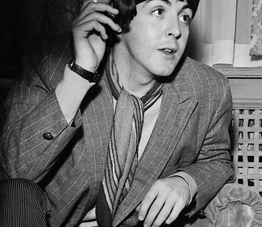 Paul McCartney in black-and-white