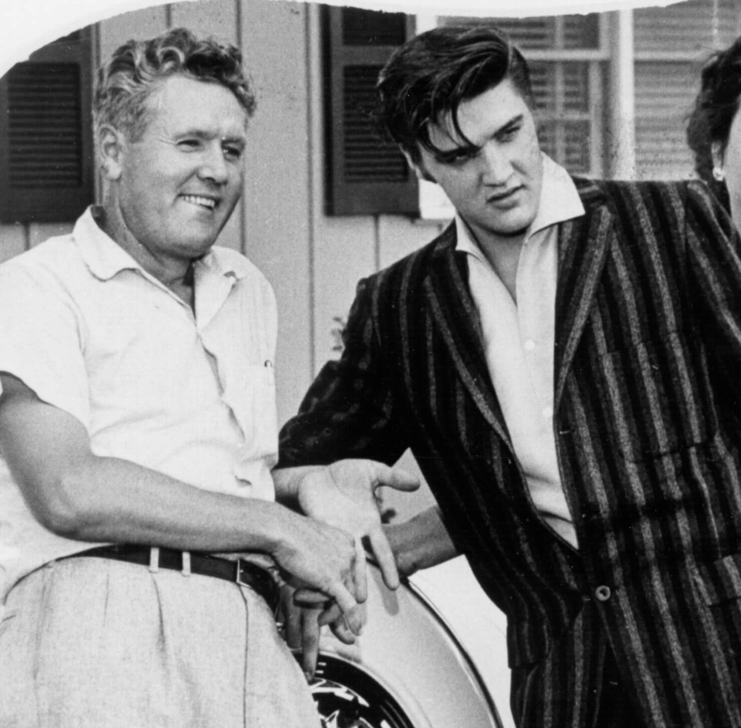 Elvis Presley with his dad, Vernon Presley