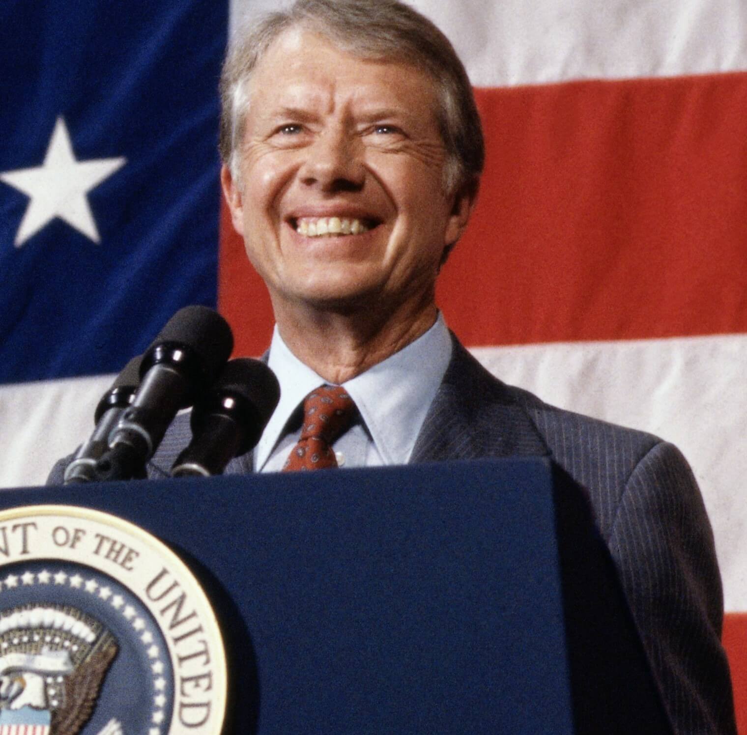 President Jimmy Carter at a podium