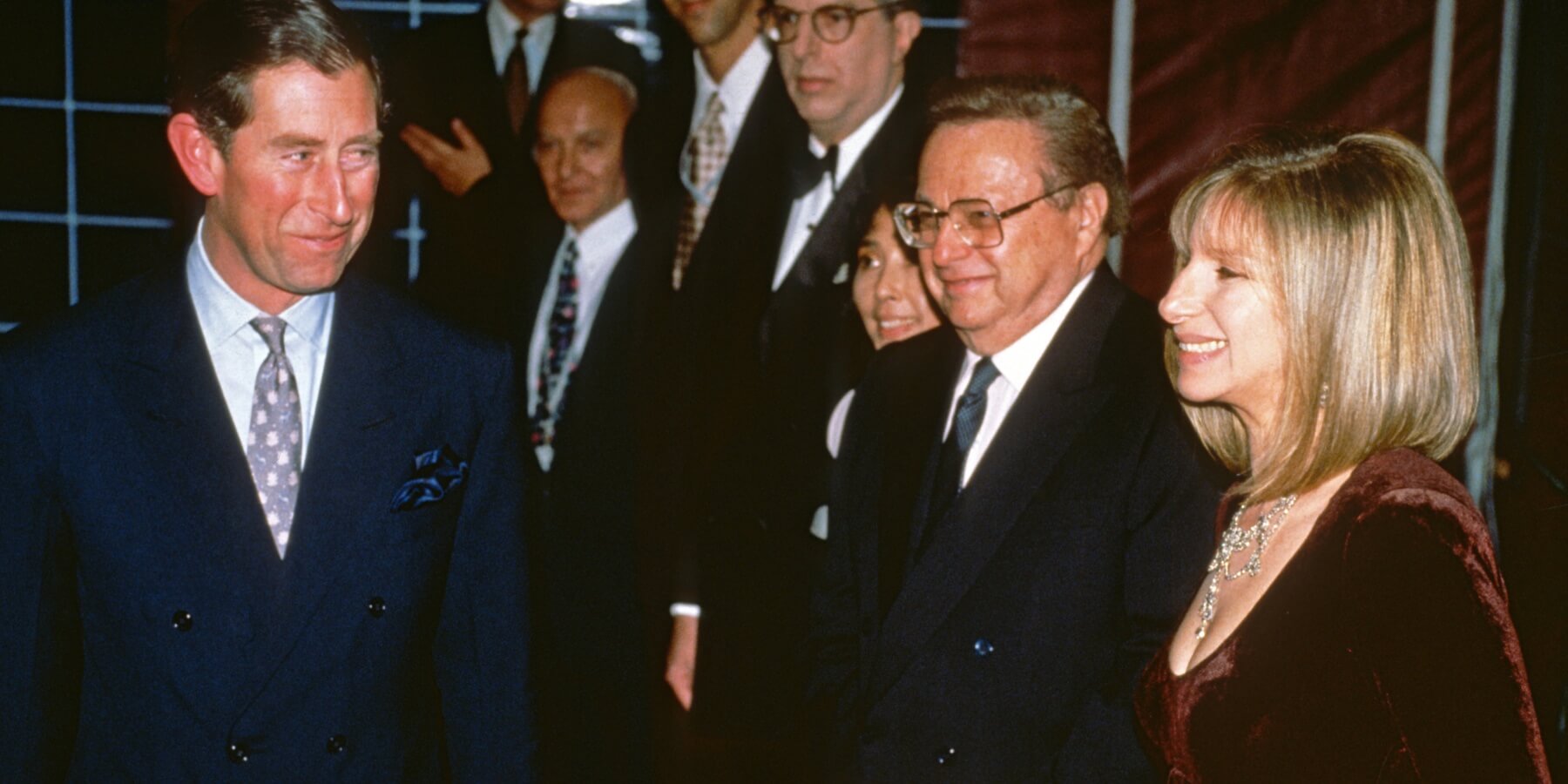 King Charles and Barbra Streisand photographed after The Prince's Trust Concert in 1994.