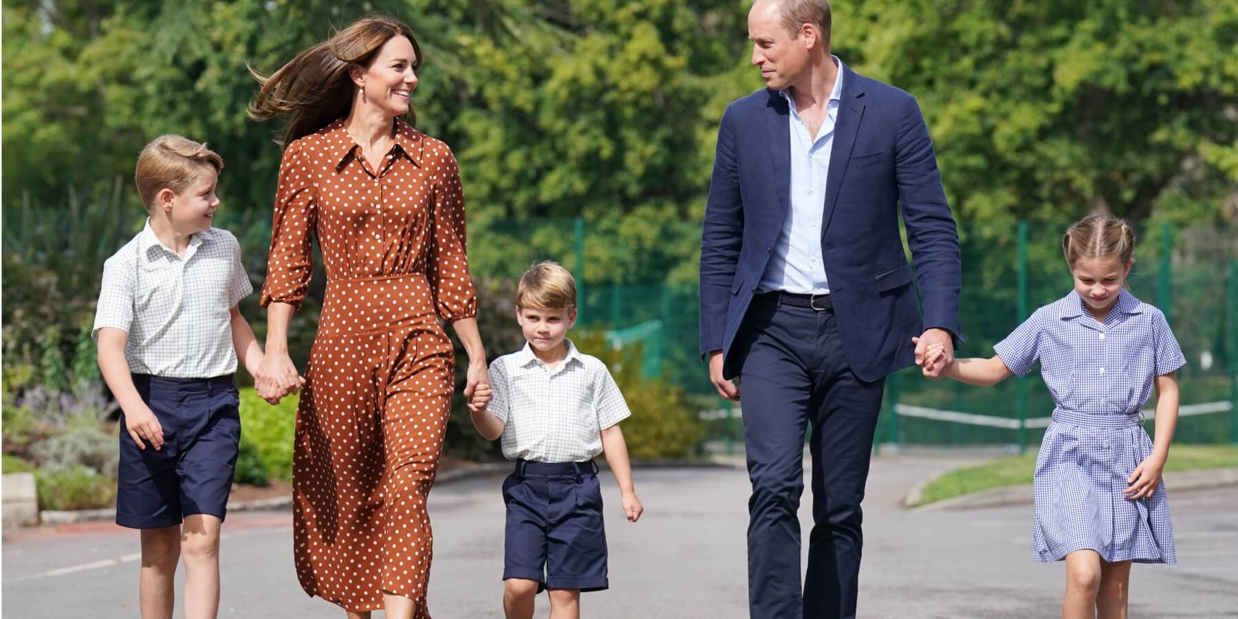 Prince George, Kate Middleton, Prince Louis, Prince William and Princess Charlotte photographed in 2022.