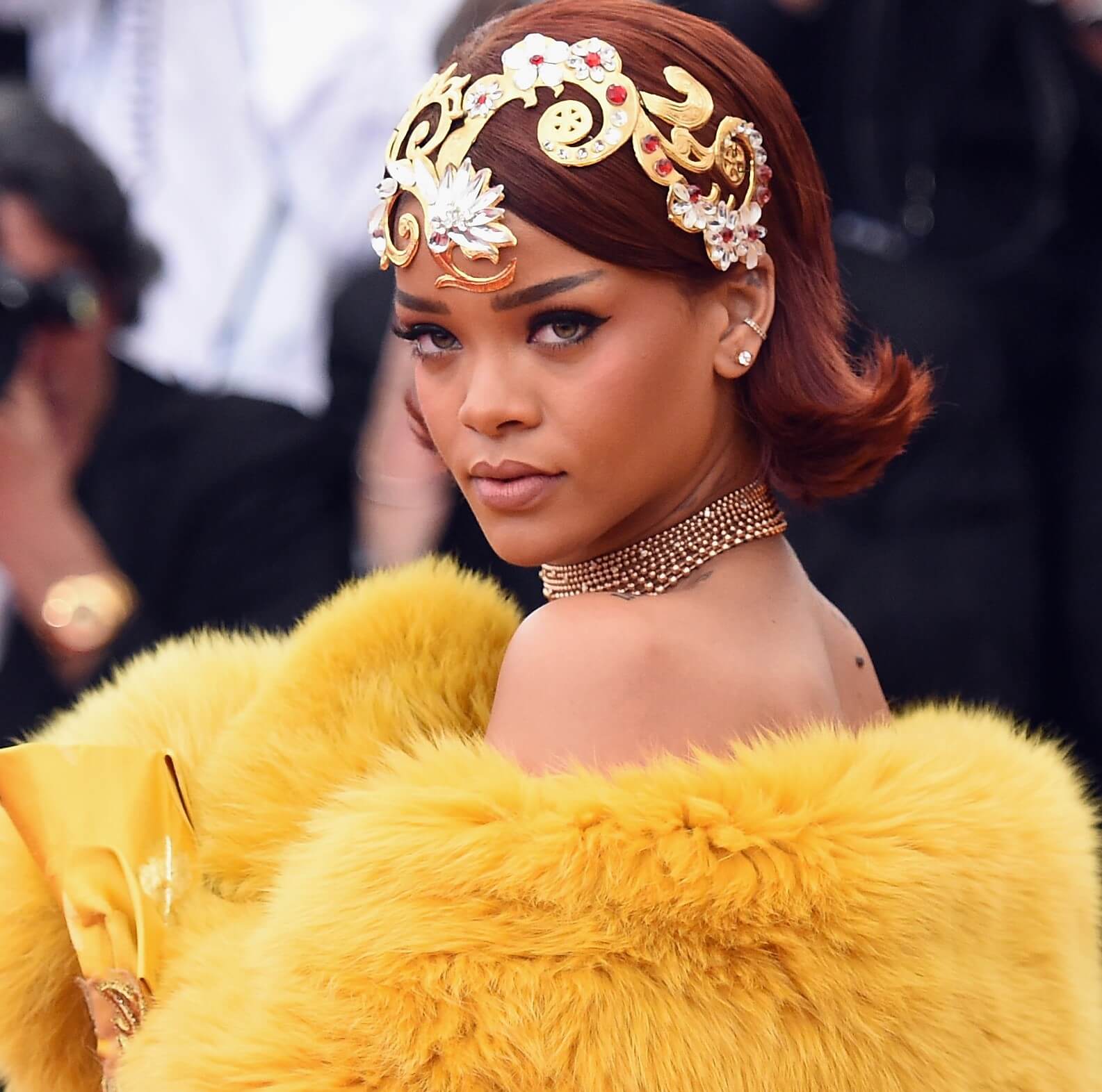 Rihanna wearing a crown
