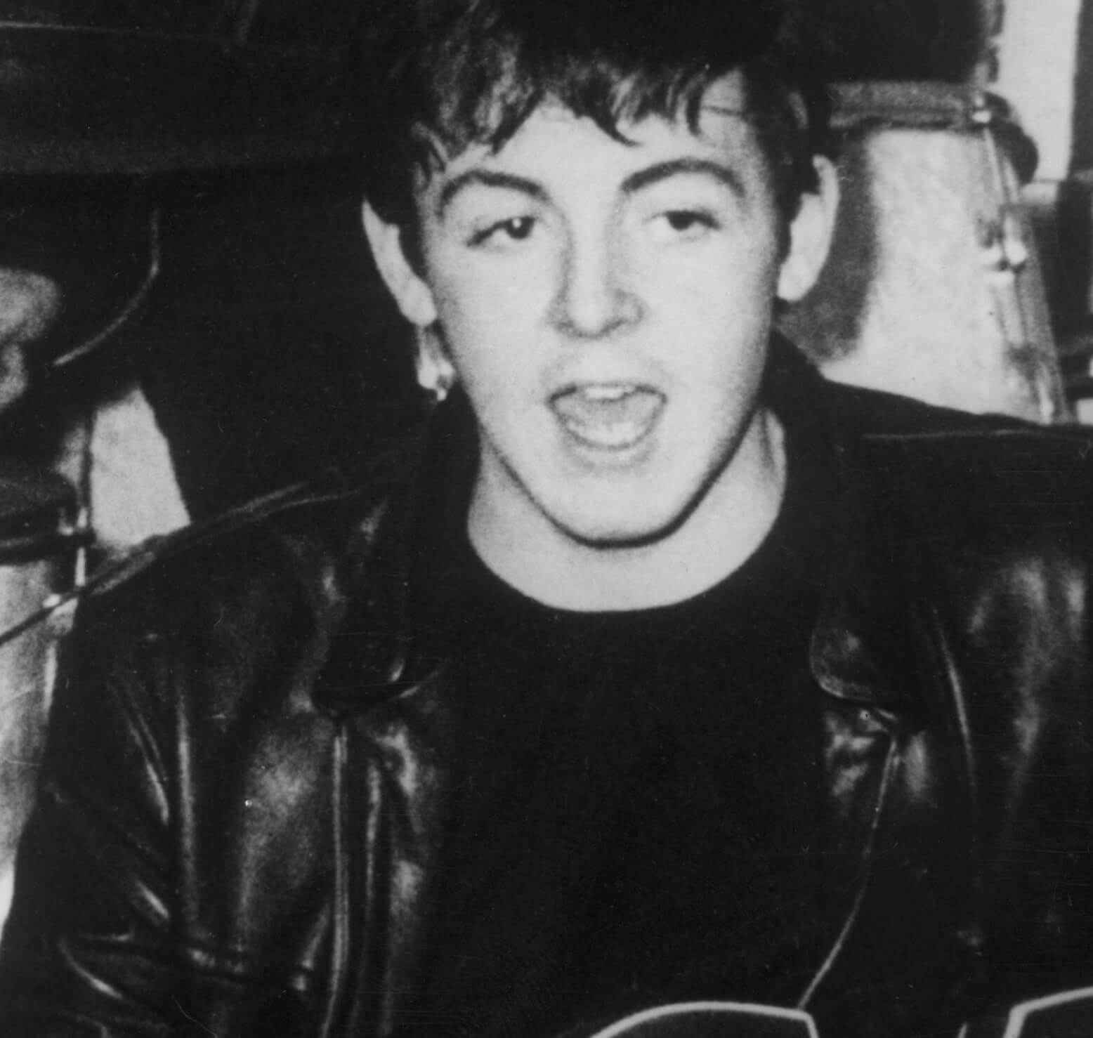 The Beatles' Paul McCartney in black-and-white