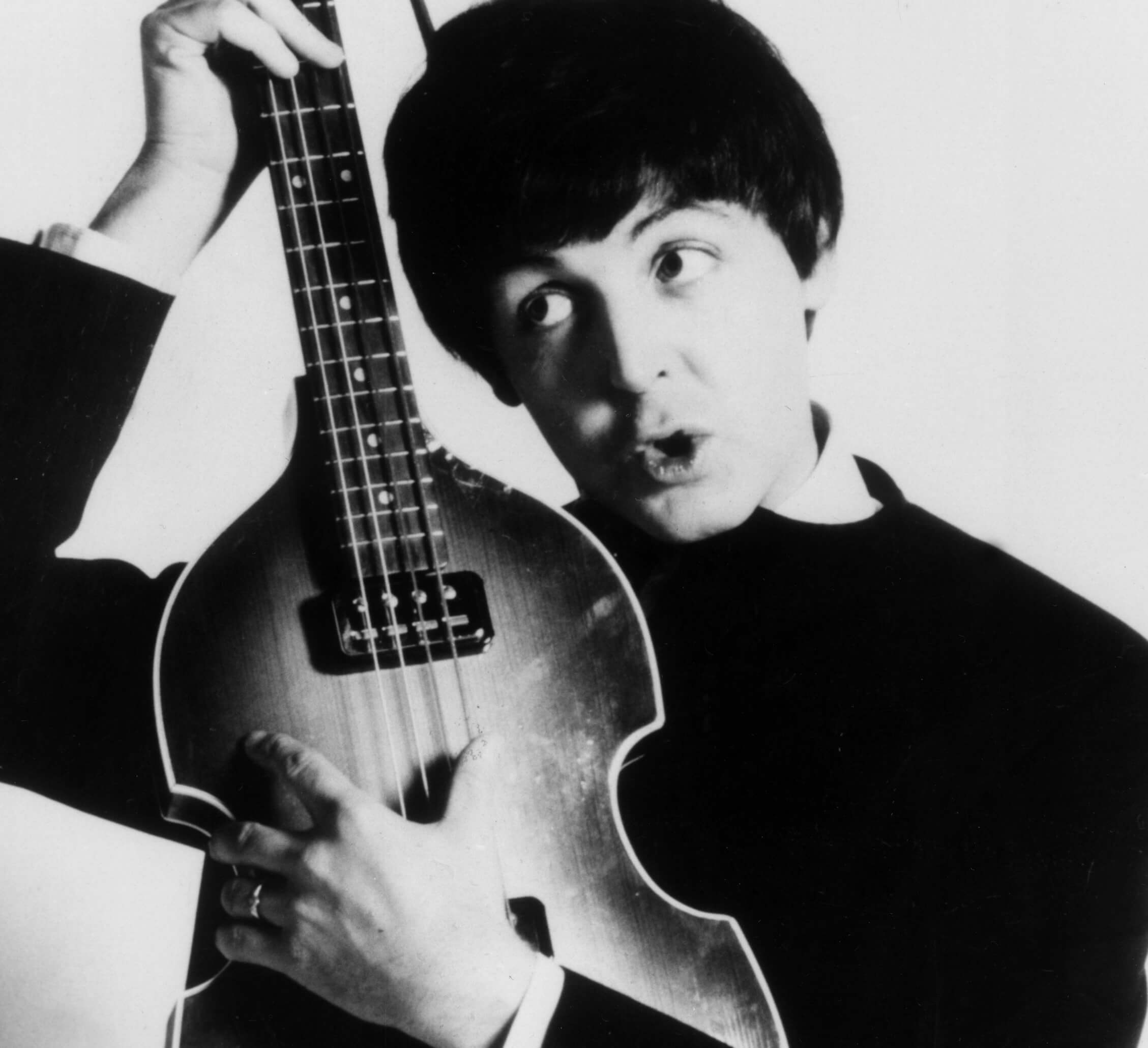 The Beatles' Paul McCartney in black-and-white