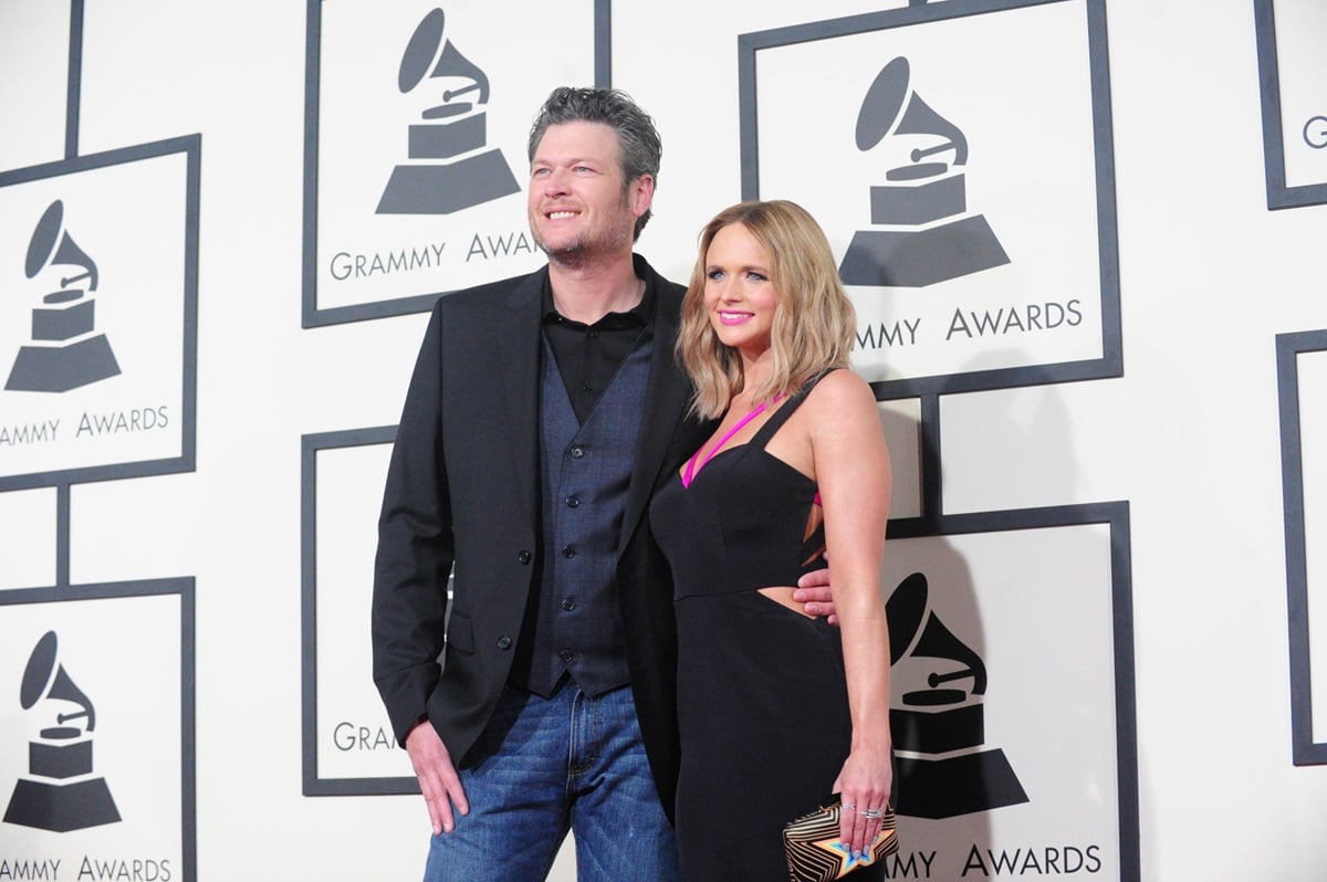 Blake Shelton & Miranda Lambert on the Red Carpet during The 57th Annual Grammy Awards.