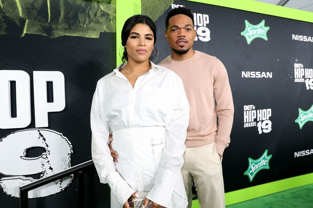 Chance the Rapper and wife Kirsten Corley posing together at the BET Hip Hop Awards.