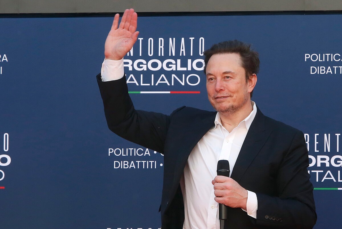 Elon Musk attends the Atreju political meeting