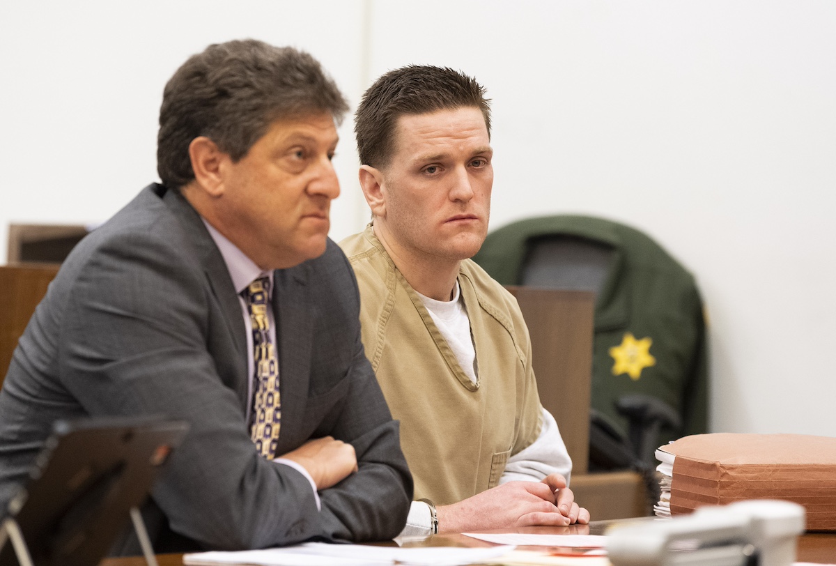 Josh Waring with his lawyer in court in 2020