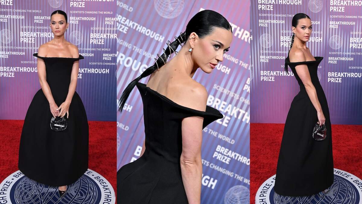 Singer Katy Perry wears a black dress to the 10th Annual Breakthrough Prize Ceremon