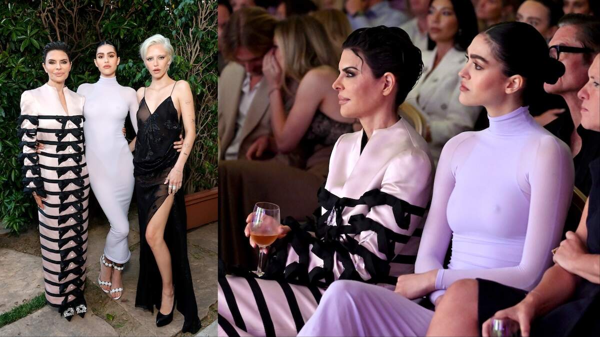 Actor Lisa Rinna and model Amelia Gray sit in the front row during the Fashion Los Angeles Awards 2024
