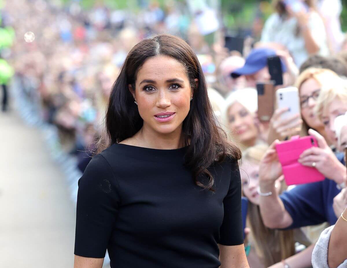 Meghan Markle meets members of the public on the Long Walk at Windsor Castle
