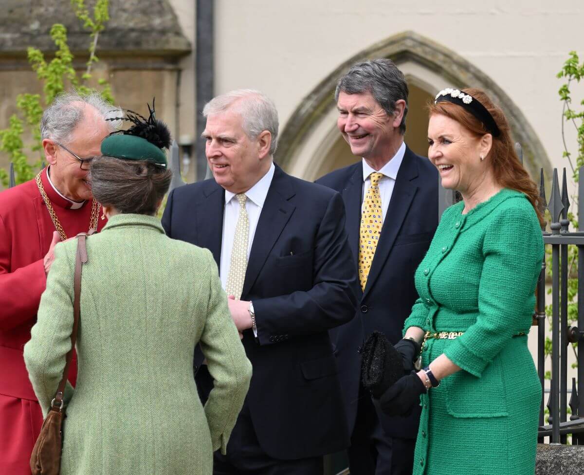 Members of the royal family including Prince Andrew depart from the Easter Mattins Service at St, George's Chapel