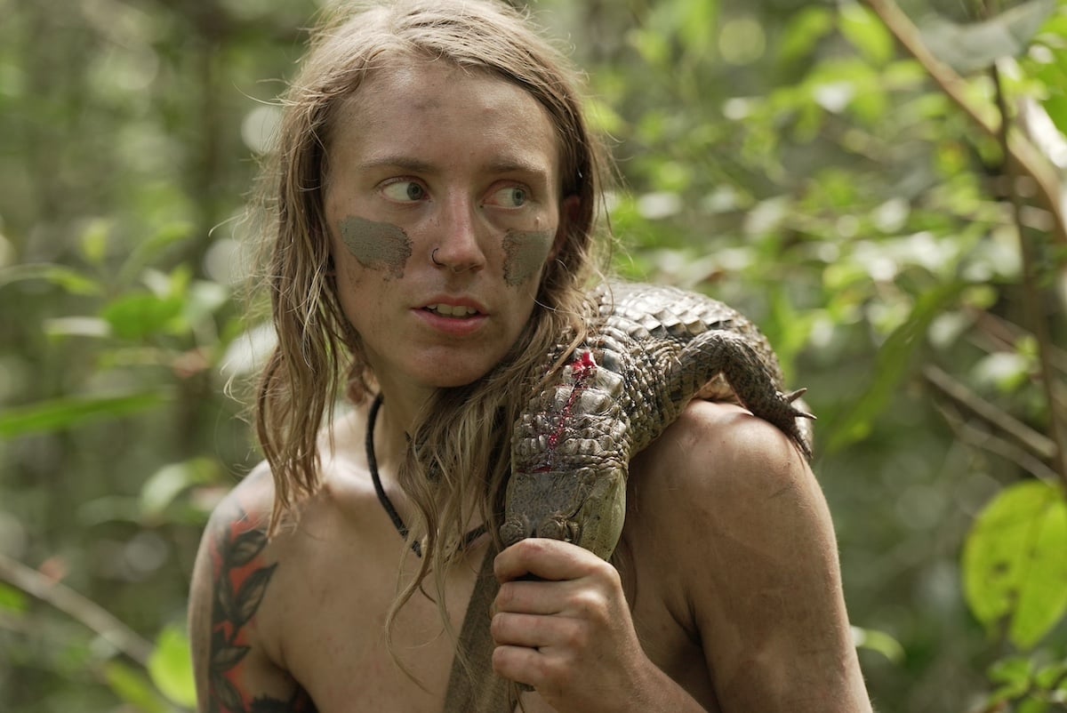 Kaiela with caiman kill over her shoulder 'Naked and Afraid'