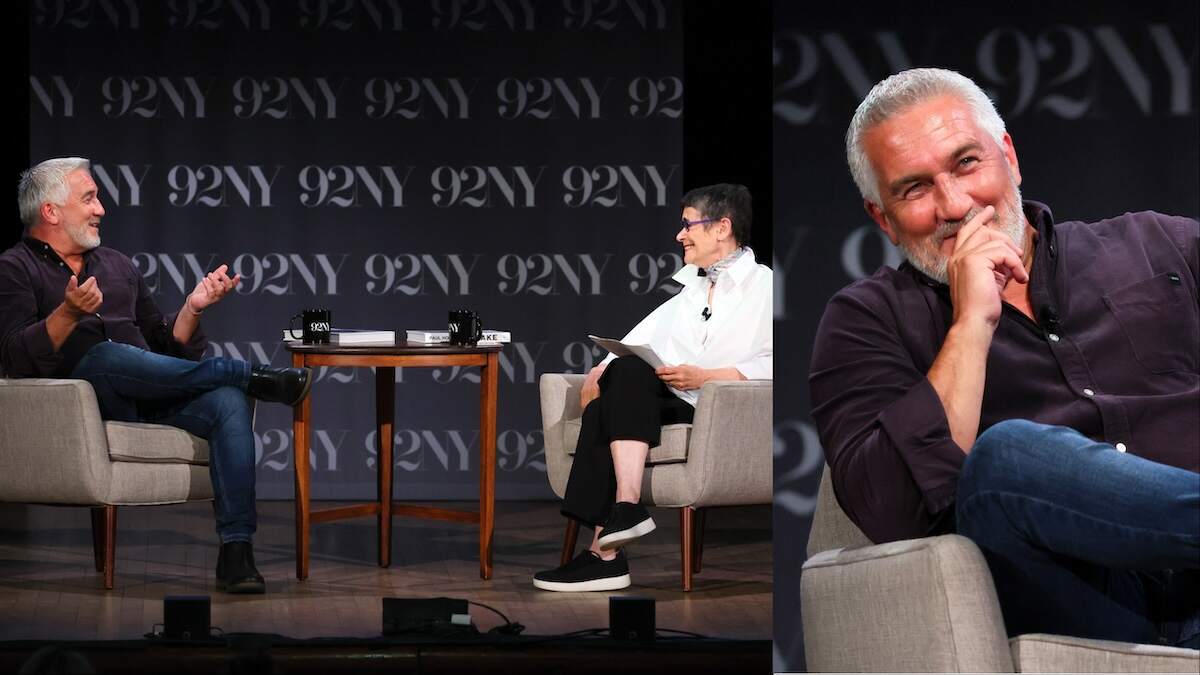 Celebrity chef Paul Hollywood and Dorie Greenspan speak onstage during Paul Hollywood in Conversation on July 20, 2022 in New York City