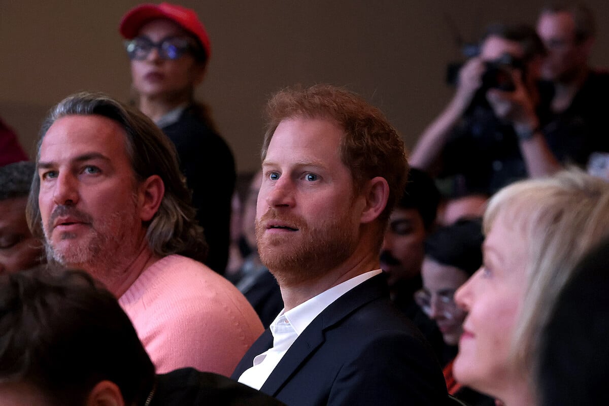 Prince Harry, who didn't have on a coronation medal, at SXSW