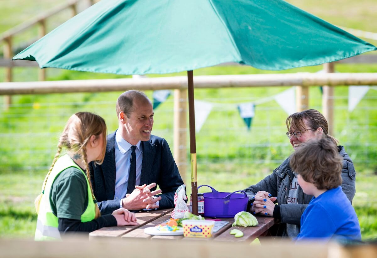 Prince William meets with school children in April 2024