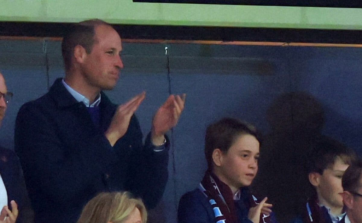 Prince William and Prince George attend the UEFA Europa Conference League 2023-24 quarterfinal