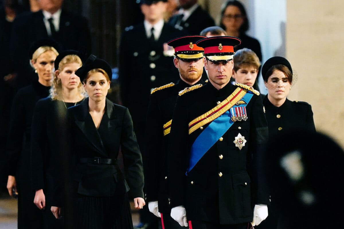 Prince William with his cousins at Queen Elizabeth II's vigil