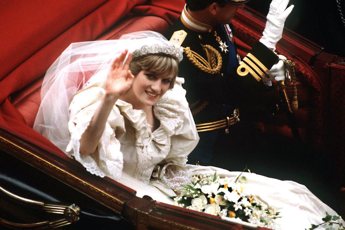 Princess Diana in her wedding dress, which is being modernized by designer Elizabeth Emanuel
