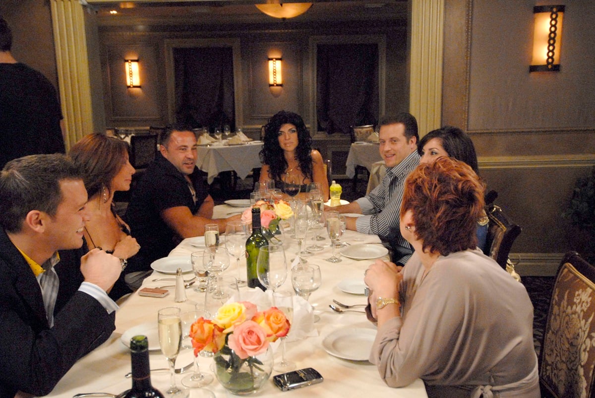 Albert Manzo, Danielle Staub, Joe Giudice, Teresa Giudice, Chris Laurita, Jacqueline Laurita and Caroline Manzo in season 1 of 'Th Real Housewives of New Jersey'