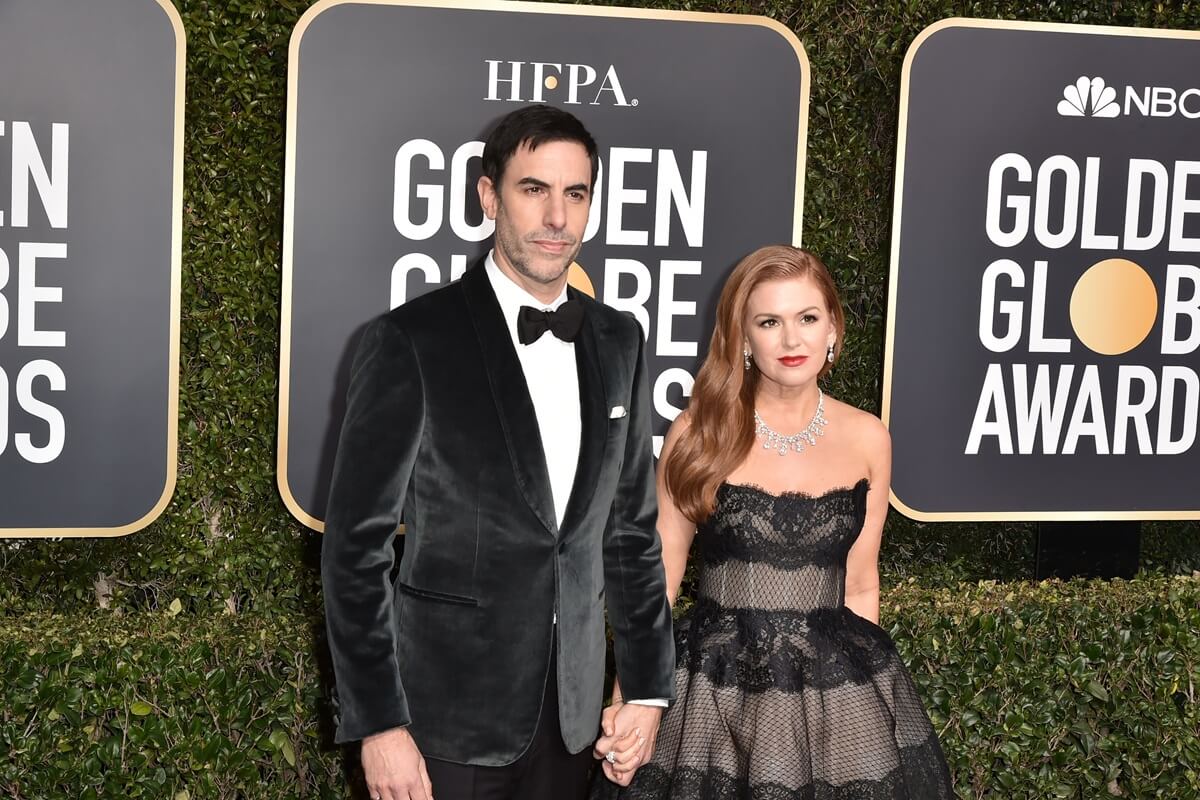 Sacha Baron Cohen and Isla Fisher attend the 76th Annual Golden Globe Awards at The Beverly Hilton Hotel.
