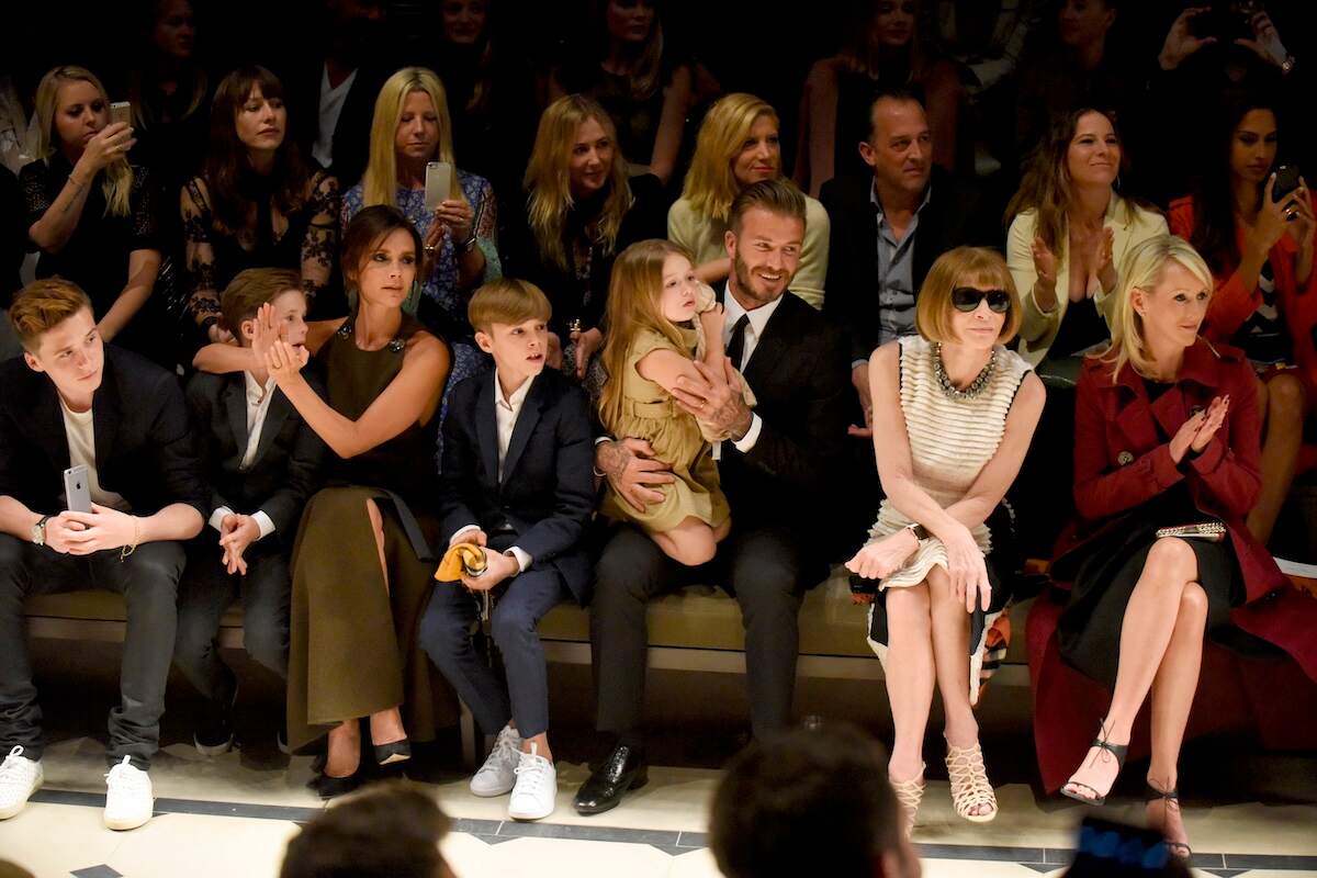 The Beckham family sits front row for Victoria Beckham's fashion show in 2015