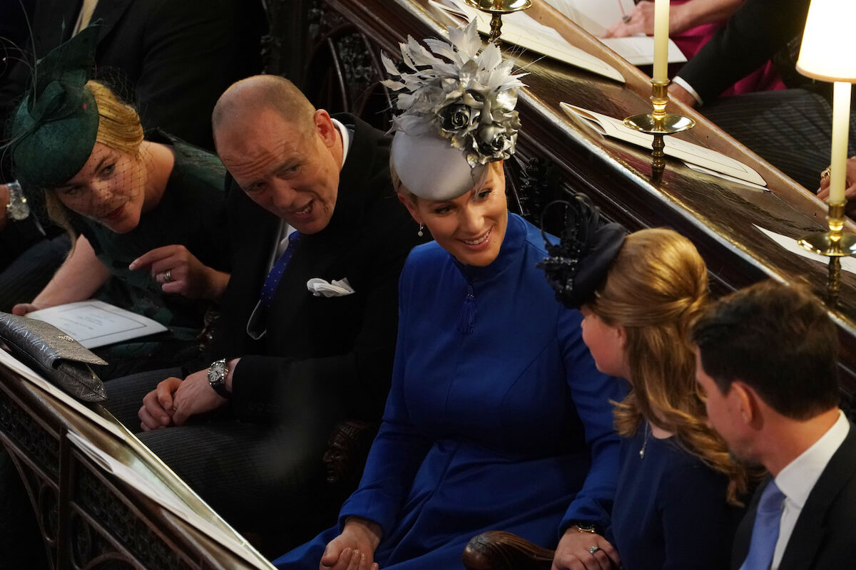 Zara Tindall and Lady Louise Windsor at Princess Eugenie's wedding