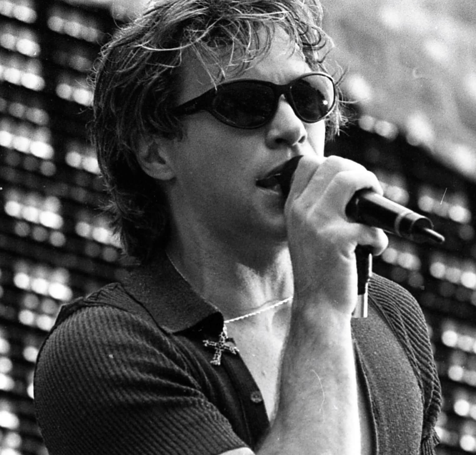 "Livin' on a Prayer' singer Jon Bon Jovi wearing sunglasses