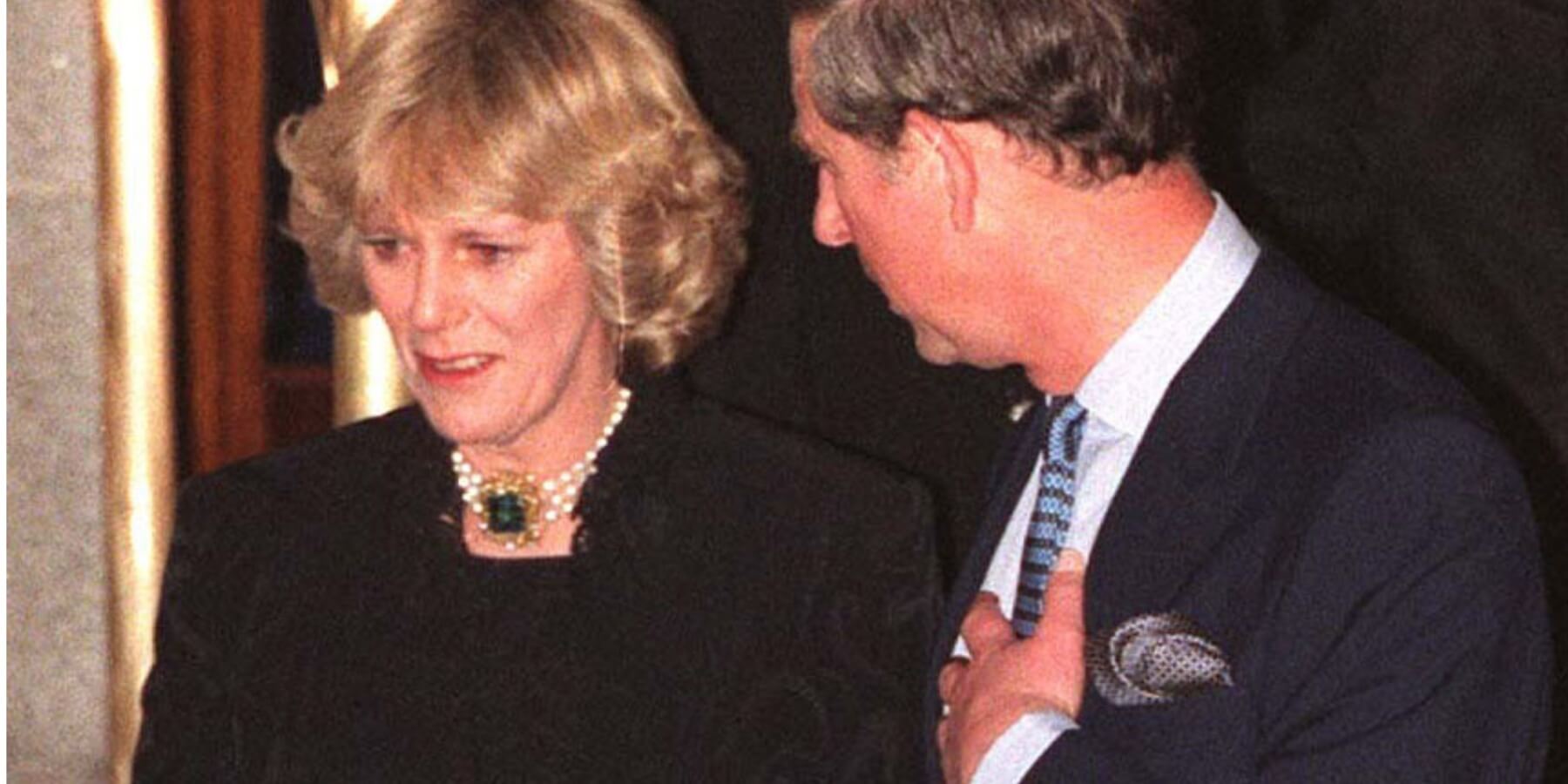 Camilla Parker Bowles and King Charles photographed by paparazzi in 1999.