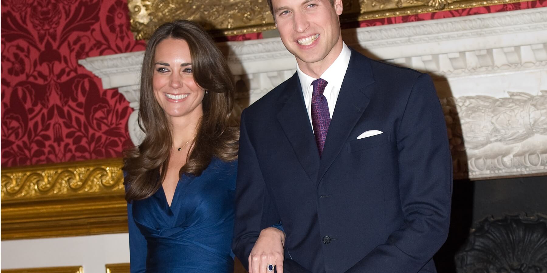 Kate Middleton and Prince William upon announcing their engagement in 2010.