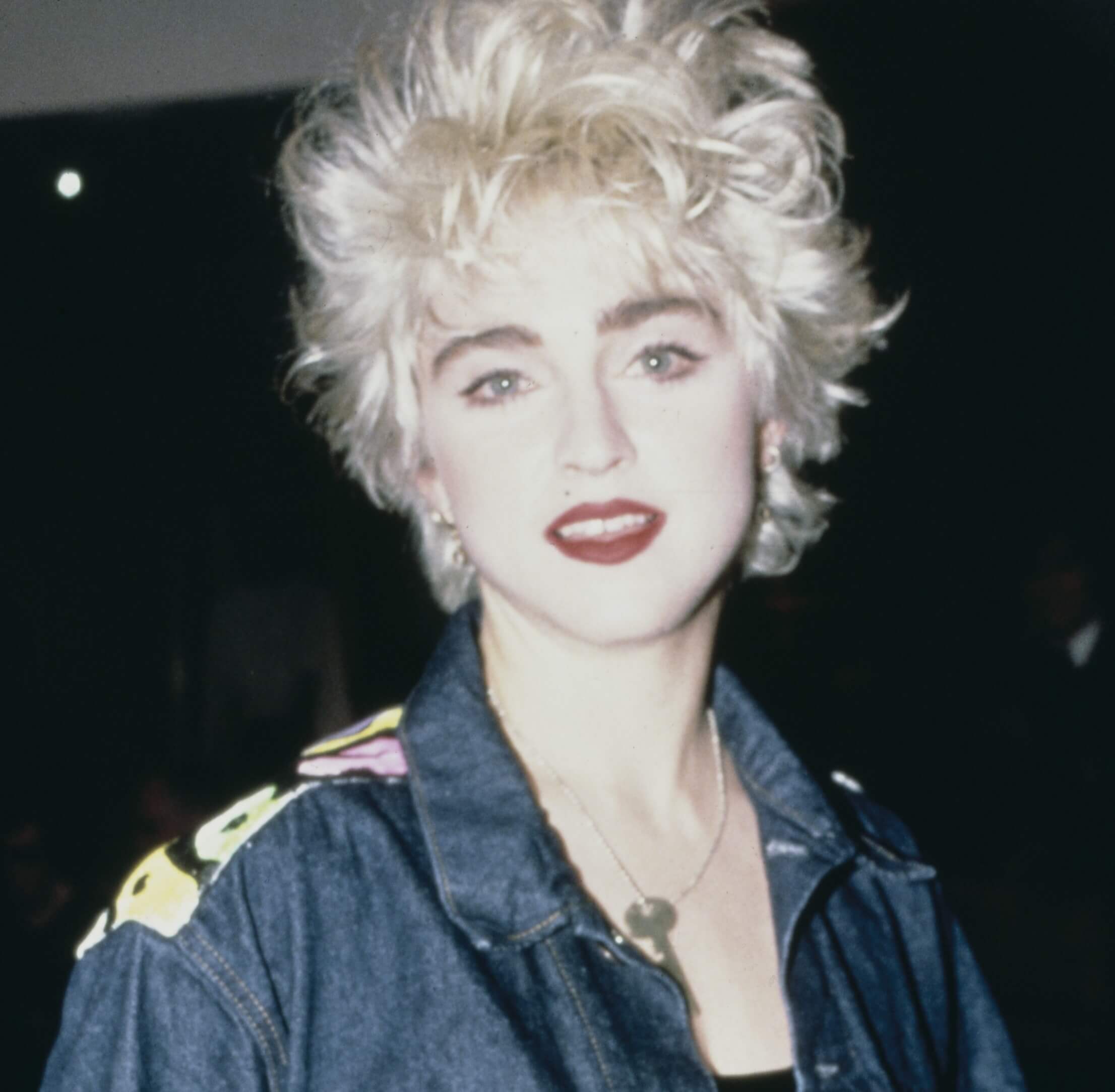 Madonna wearing blue