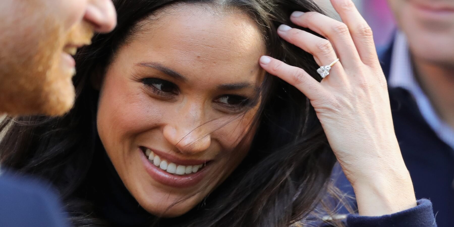 Meghan Markle shows off her engagement ring from Prince harry