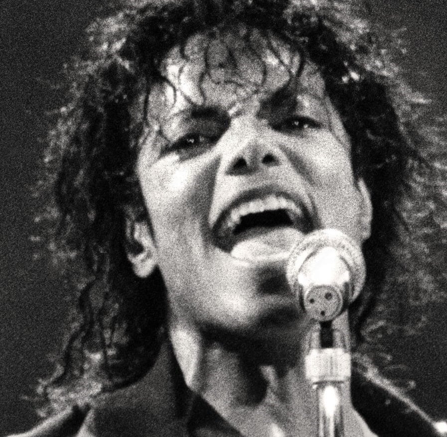 Michael Jackson in black-and-white