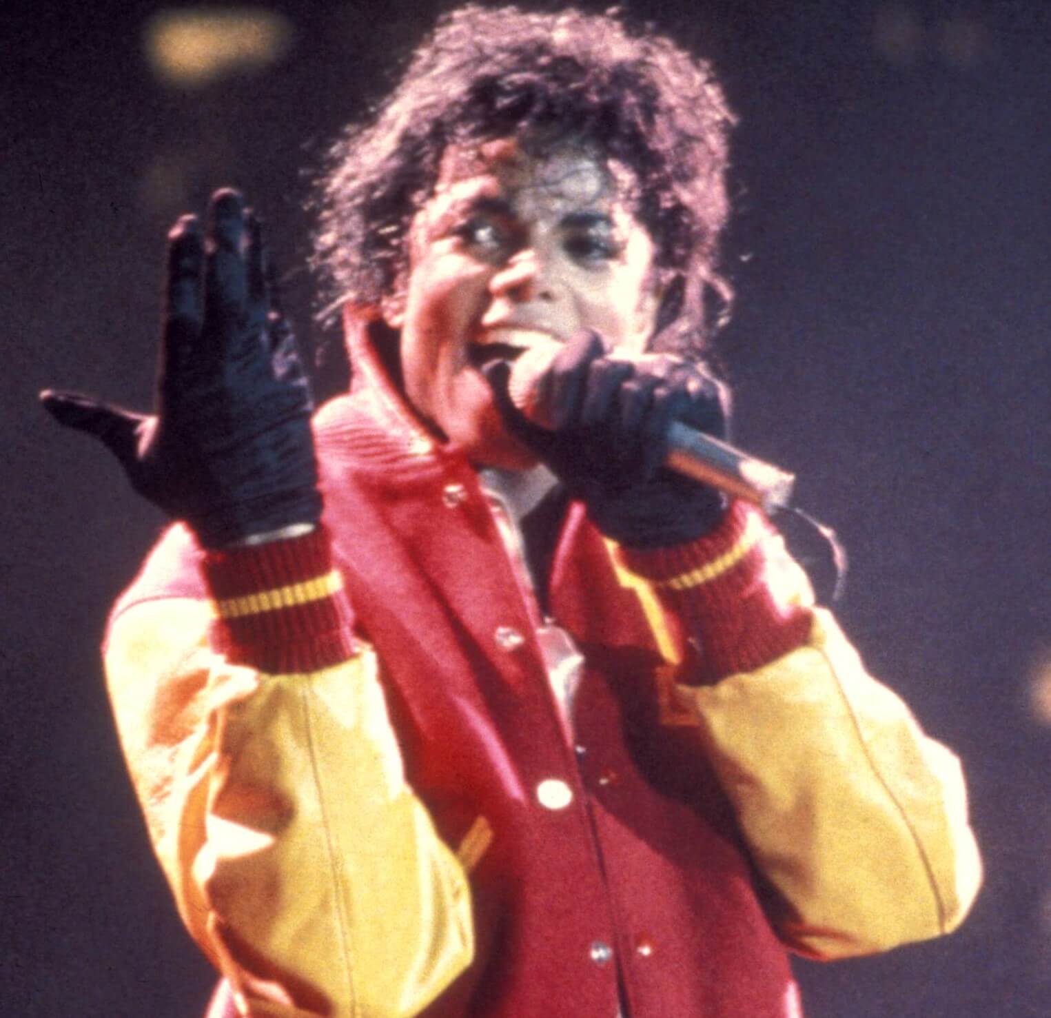 "Bad" star Michael Jackson wearing red