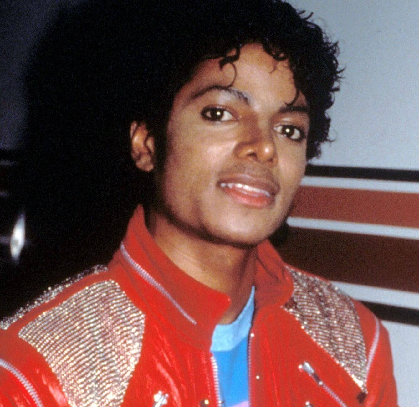 "Billie Jean" singer Michael Jackson wearing red