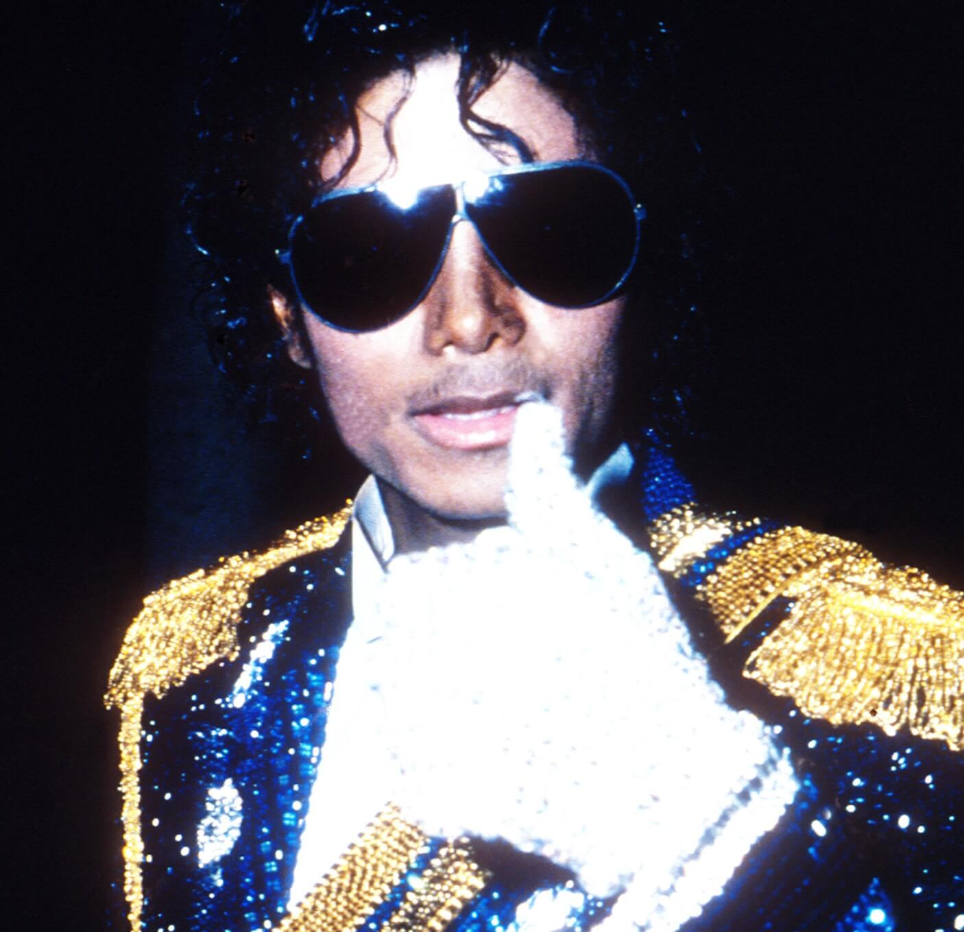 "Blood on the Dancefloor" singer Michael Jackson wearing a glove