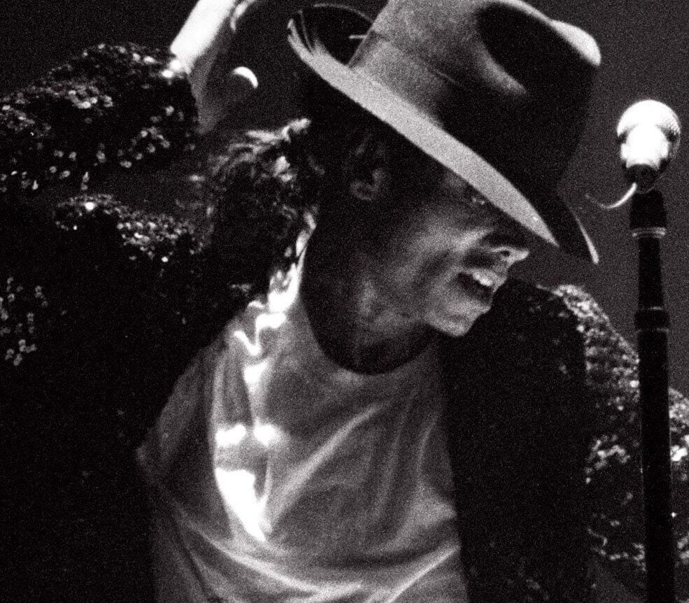 Michael Jackson in black-and-white